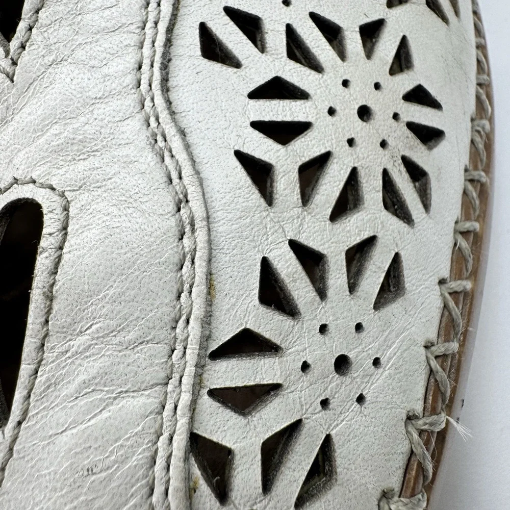 Remonte White Laser-Cut Slingback Sandals